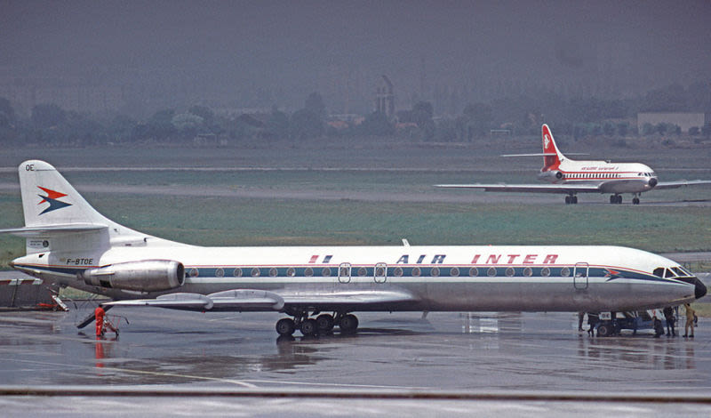 A Sud Aviation SE-210 Caravelle 12 (F-BTOE) of Air Inter at Paris Orly in 1974 (RuthAS)